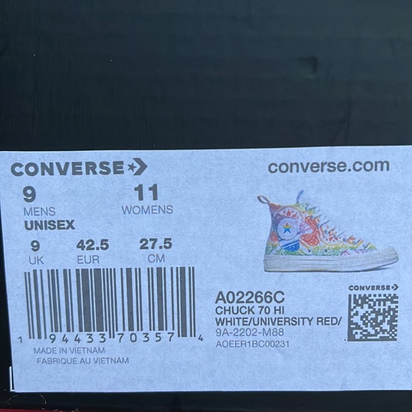 Converse A02266C All Star 
CHUCK Taylor 70 HI
WHITE/UNIVERSITY RED Men’ sneakers - Picture 16 of 16